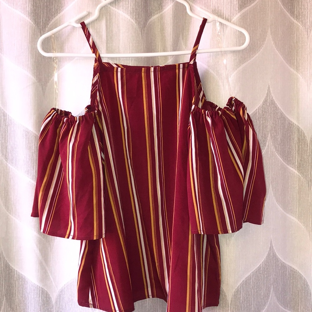 Striped spaghetti strap blouse
